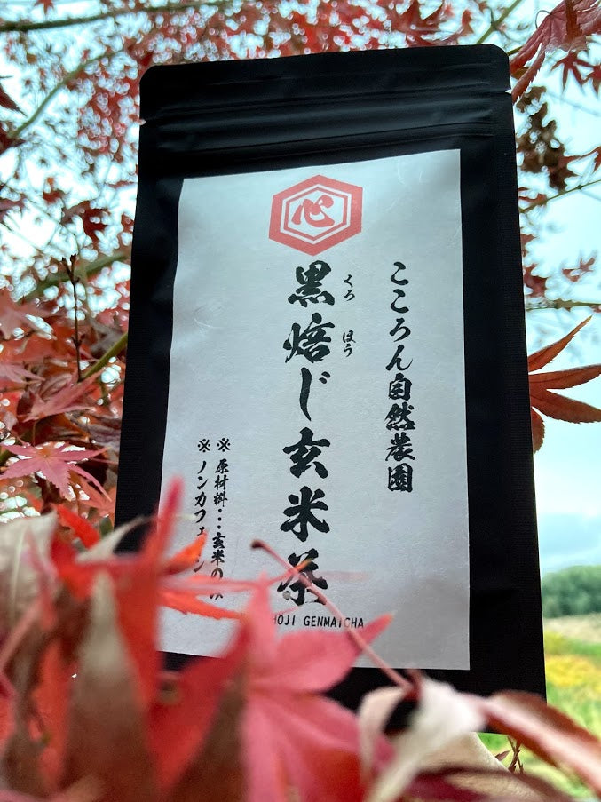 自然栽培玄米100%【黒ほうじ玄米茶】（2g×10包）　4袋以上で送料無料